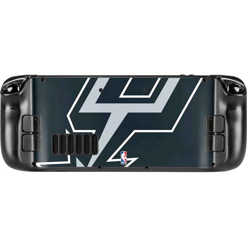 NBA San Antonio Spurs Large Logo Steam Deck Handheld Gaming Computer Skin