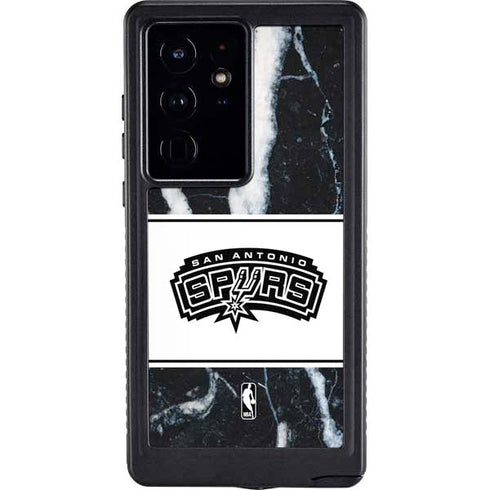 NBA San Antonio Spurs Marble Galaxy S24 Ultra Waterproof Case