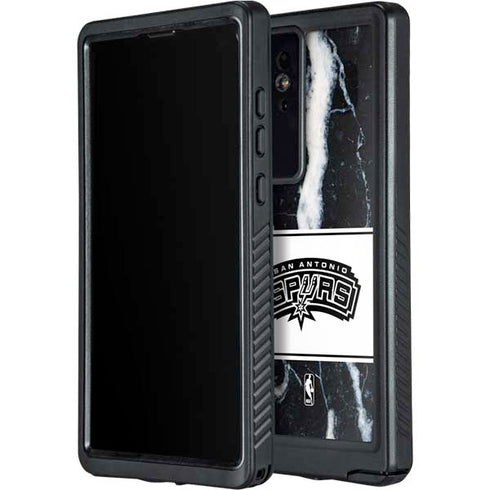 NBA San Antonio Spurs Marble Galaxy S24 Ultra Waterproof Case