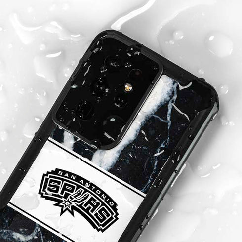 NBA San Antonio Spurs Marble Galaxy S24 Ultra Waterproof Case