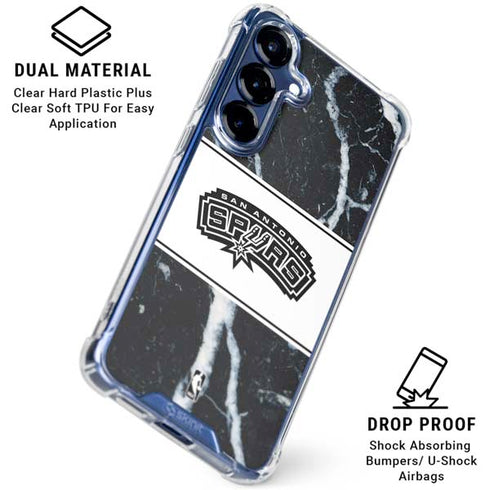 NBA San Antonio Spurs Marble Galaxy S25 Plus Clear Case
