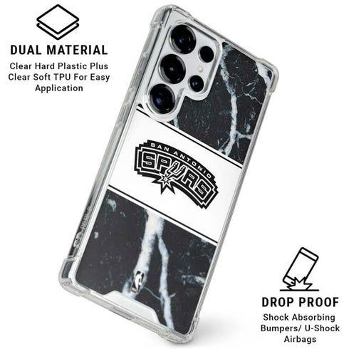 NBA San Antonio Spurs Marble Galaxy S25 Ultra Clear Case