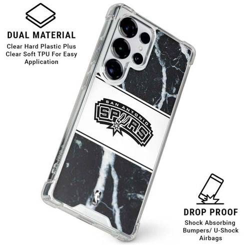 NBA San Antonio Spurs Marble Galaxy S26 Ultra Clear Case