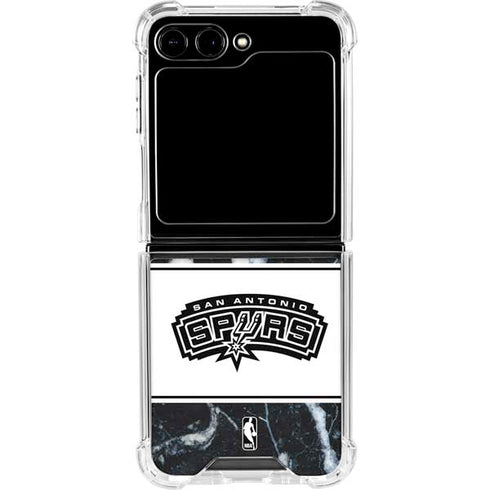 NBA San Antonio Spurs Marble Galaxy Z Flip6 Clear Case