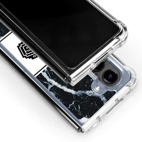 NBA San Antonio Spurs Marble Galaxy Z Fold5 5G Clear Case