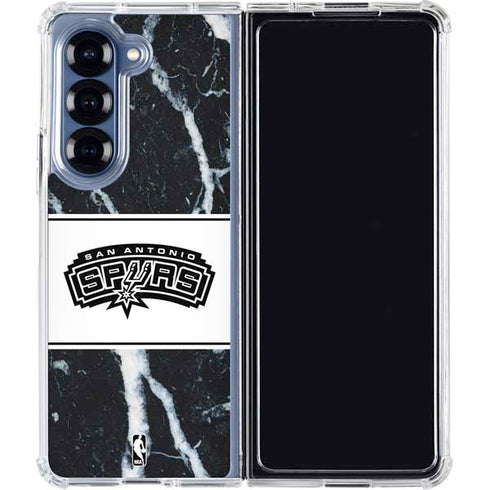 NBA San Antonio Spurs Marble Galaxy Z Fold6 Clear Case