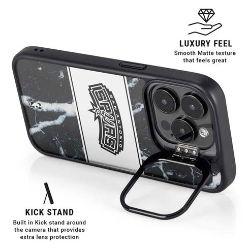 NBA San Antonio Spurs Marble iPhone 13 Pro Kickstand Case