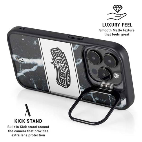 NBA San Antonio Spurs Marble iPhone 14 Pro Kickstand Case