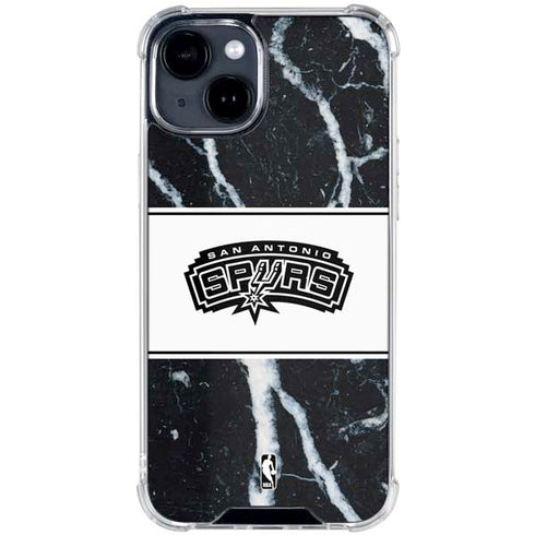 NBA San Antonio Spurs Marble iPhone 15 Clear Case