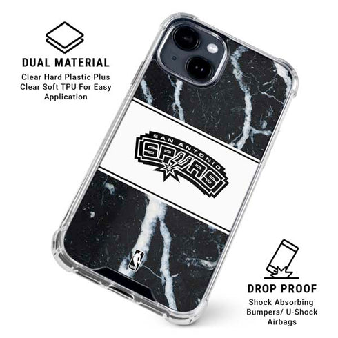 NBA San Antonio Spurs Marble iPhone 15 Clear Case