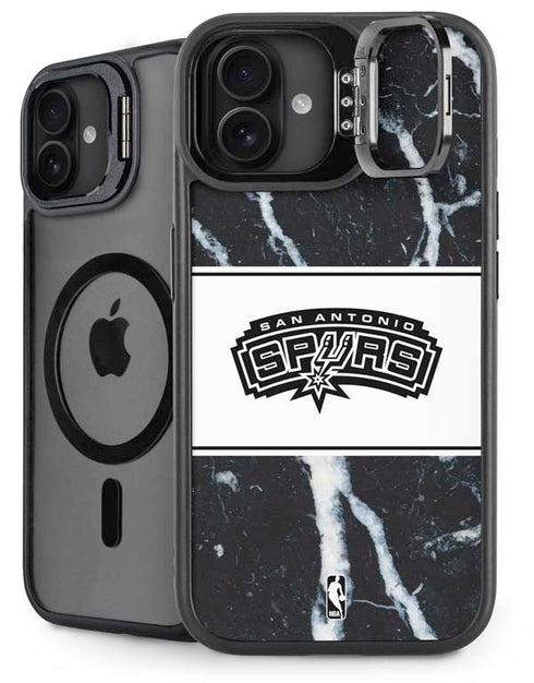 NBA San Antonio Spurs Marble iPhone 16 Kickstand Case