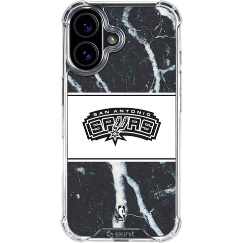 NBA San Antonio Spurs Marble iPhone 16 Plus Clear Case