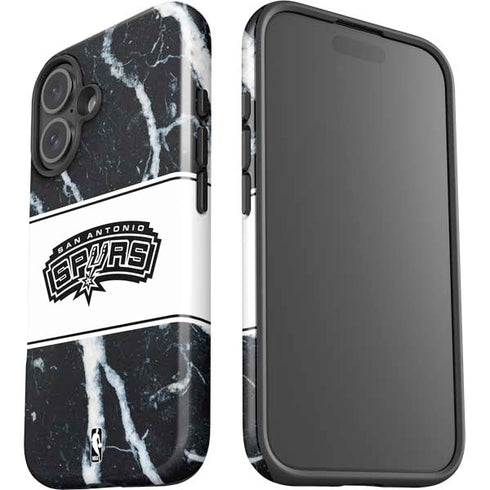 NBA San Antonio Spurs Marble iPhone 16 Plus Impact Case