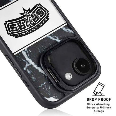 NBA San Antonio Spurs Marble iPhone 16e Kickstand Case