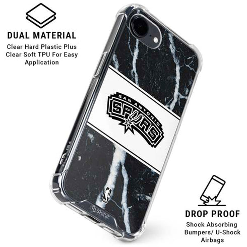 NBA San Antonio Spurs Marble iPhone 16e Clear Case