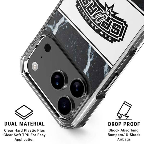 NBA San Antonio Spurs Marble iPhone 18 Pro Clear Case