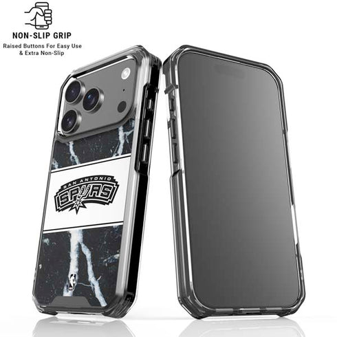 NBA San Antonio Spurs Marble iPhone 18 Pro Clear Case