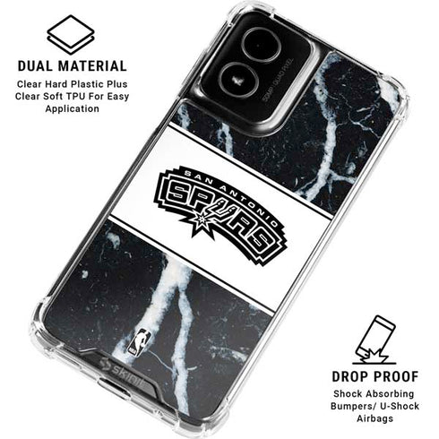 NBA San Antonio Spurs Marble Moto G Power 5G (2024) Clear Case