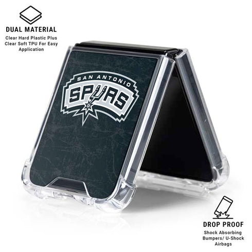 NBA San Antonio Spurs Primary Logo Galaxy Z Flip6 Clear Case
