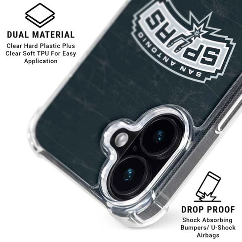 NBA San Antonio Spurs Primary Logo iPhone 16 Plus Clear Case