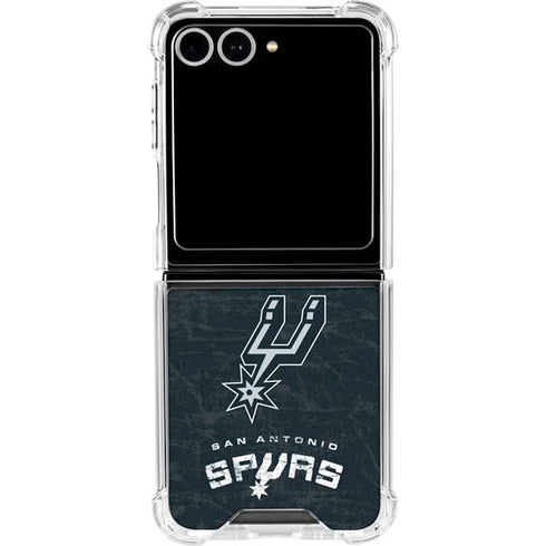 NBA San Antonio Spurs Secondary Logo Galaxy Z Flip7 Clear Case