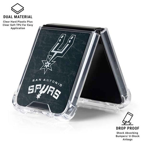 NBA San Antonio Spurs Secondary Logo Galaxy Z Flip7 Clear Case
