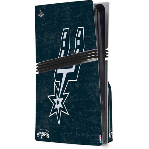 NBA San Antonio Spurs Secondary Logo PS5 Pro Disk Console Skin