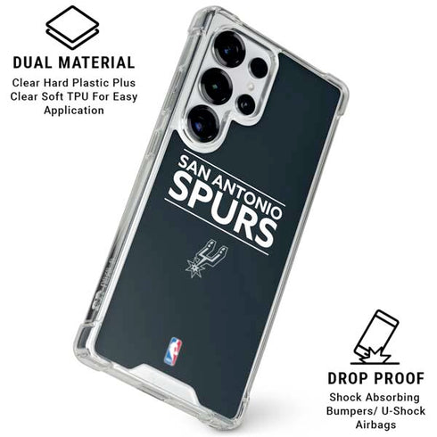 NBA San Antonio Spurs Standard - Black Galaxy S25 Ultra Clear Case