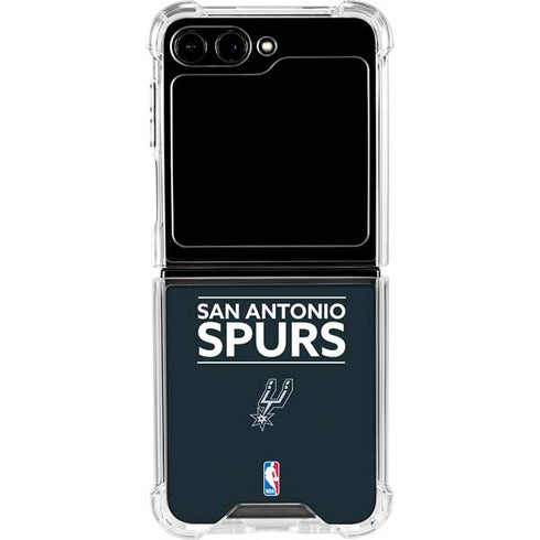 NBA San Antonio Spurs Standard - Black Galaxy Z Flip6 Clear Case
