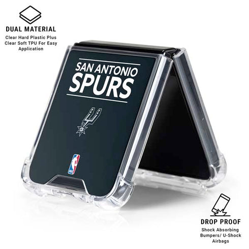 NBA San Antonio Spurs Standard - Black Galaxy Z Flip6 Clear Case