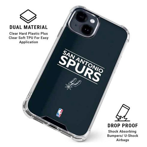 NBA San Antonio Spurs Standard - Black iPhone 15 Clear Case