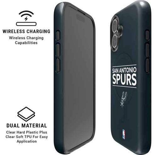 NBA San Antonio Spurs Standard - Black iPhone 16 Magsafe Impact Case