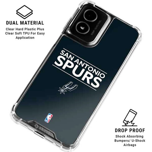 NBA San Antonio Spurs Standard - Black Moto G Power 5G (2024) Clear Case