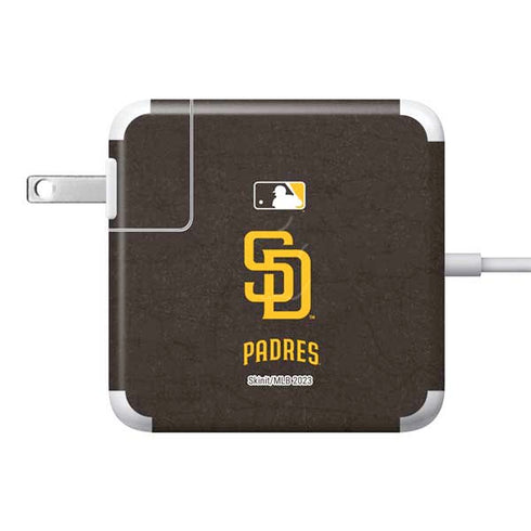 MLB San Diego Padres - Solid Distressed 85W Power Adapter (15 and 17 inch MacBook Pro Charger) Skin