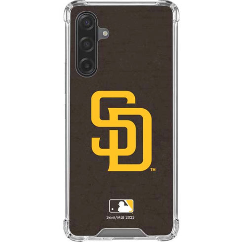 MLB San Diego Padres - Solid Distressed Galaxy A17 Clear Case