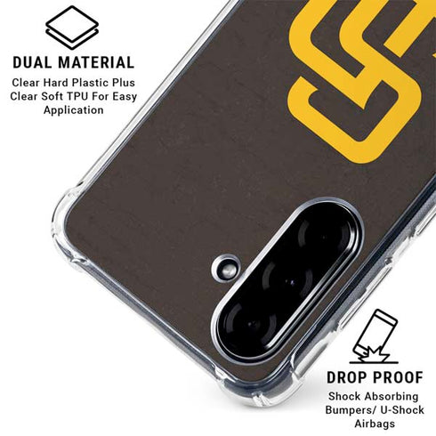 MLB San Diego Padres - Solid Distressed Galaxy A36 5G Clear Case