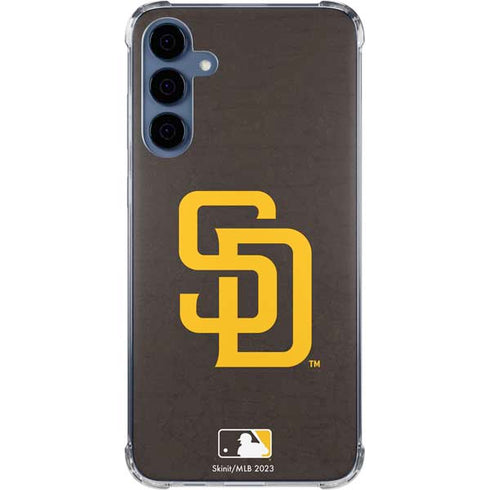 MLB San Diego Padres - Solid Distressed Galaxy A55 5G Clear Case