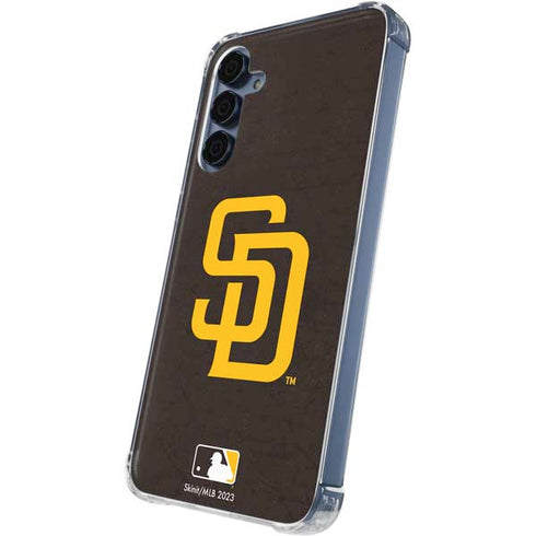 MLB San Diego Padres - Solid Distressed Galaxy A55 5G Clear Case