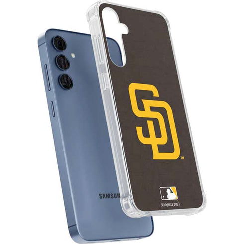 MLB San Diego Padres - Solid Distressed Galaxy A55 5G Clear Case