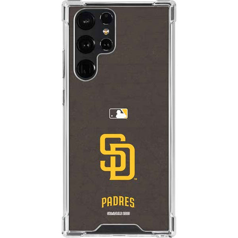 MLB San Diego Padres - Solid Distressed Galaxy S23 Ultra Clear Case