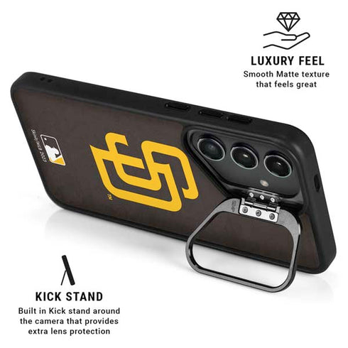 MLB San Diego Padres - Solid Distressed Galaxy S25 Kickstand Case