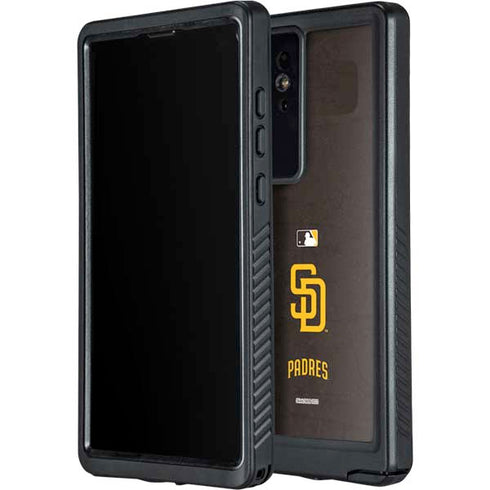 MLB San Diego Padres - Solid Distressed Galaxy S24 Ultra Waterproof Case