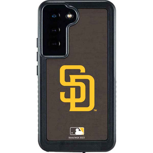 MLB San Diego Padres - Solid Distressed Galaxy S24 Waterproof Case