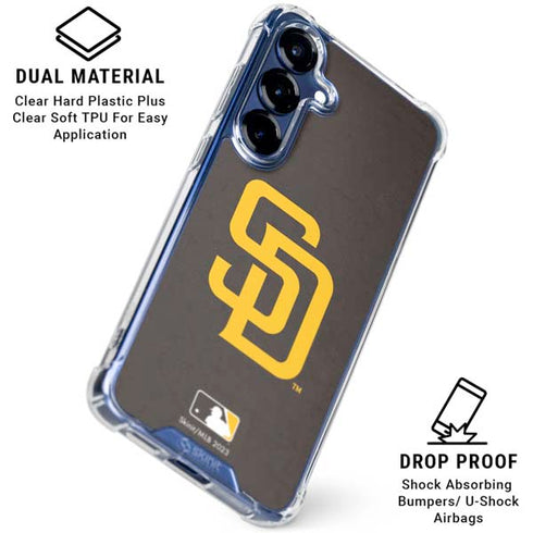 MLB San Diego Padres - Solid Distressed Galaxy S25 Clear Case