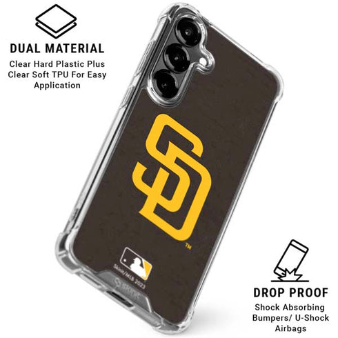 MLB San Diego Padres - Solid Distressed Galaxy S26 Clear Case