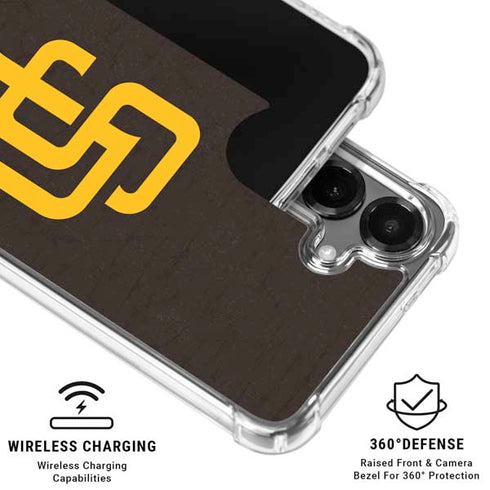 MLB San Diego Padres - Solid Distressed Galaxy S26 Plus Clear Case
