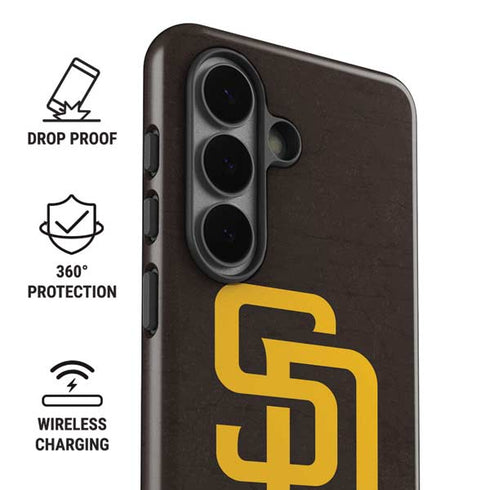 MLB San Diego Padres - Solid Distressed Galaxy S26 Plus Impact Case