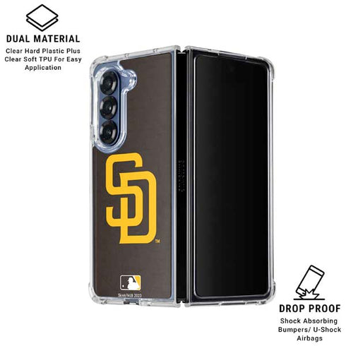 MLB San Diego Padres - Solid Distressed Galaxy Z Fold6 Clear Case