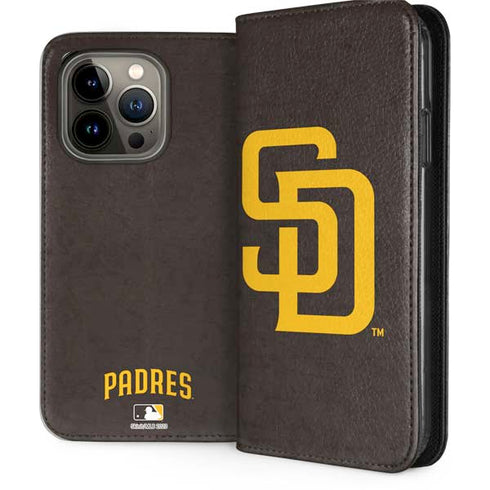 MLB San Diego Padres - Solid Distressed iPhone 13 Pro Folio Case