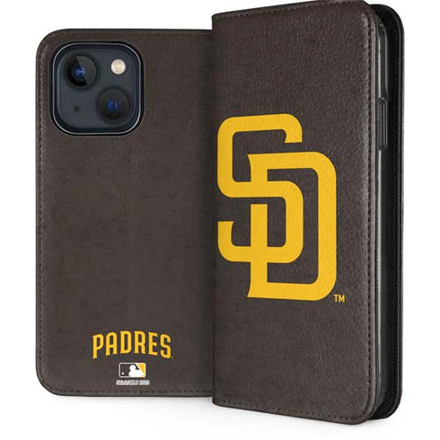 MLB San Diego Padres - Solid Distressed iPhone 14 Folio Case